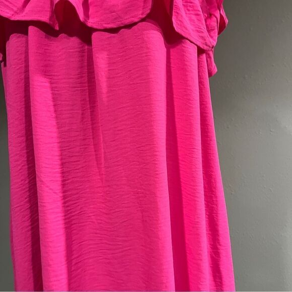 Pink ruffle sleeves mini a-line dress - Picture 4 of 12